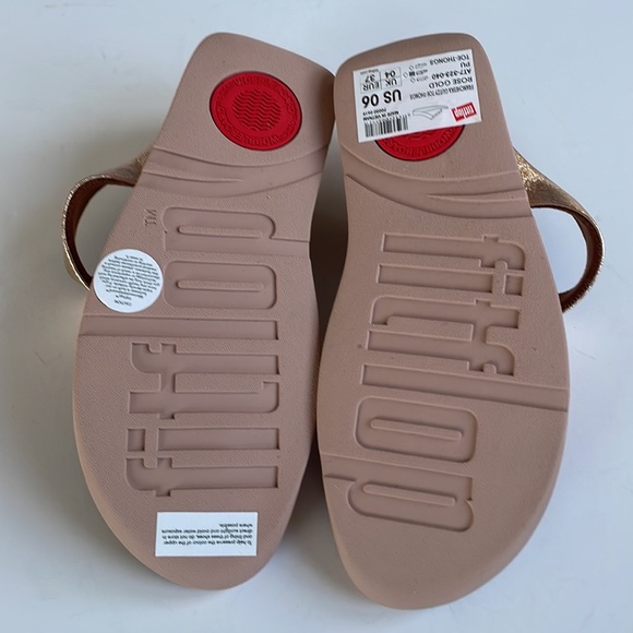 NWT Fit Flop Francheska Glitzy Toe Thongs Rose Gold 6 - Picture 14 of 16